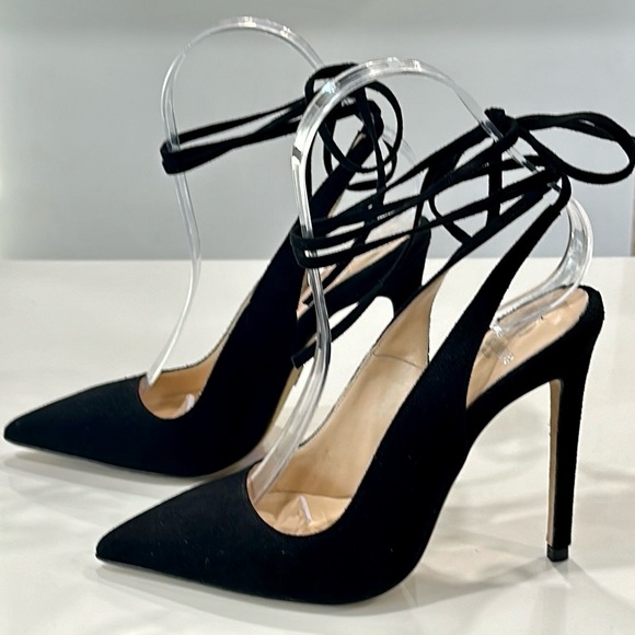 New Brother Vellies Black Heels with Pointed Toe and Stiletto Heel - Picture 2 of 6